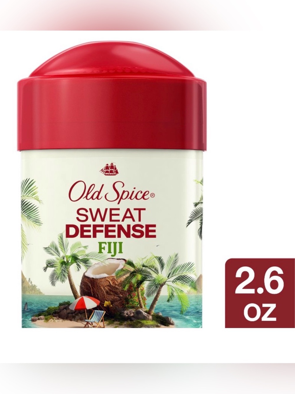 Old Spice Sweat Defense Antiperspirant Deodorant - Fiji Scent, Red & White